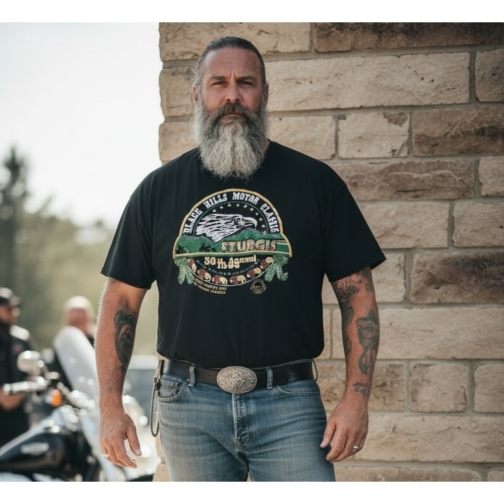 VTG Sturgis Motorcyle Shirt Mens 4XL Black Hills Classic 56th 1996 Rally Cotton